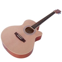Zimtown New 40" Adult 6 Strings Cutaway Folk Acoustic Guitar Wood Color with Bag   